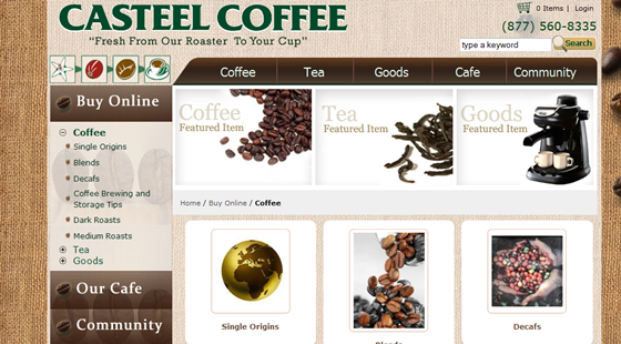 Websites: Casteel Coffee